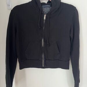 Brandy Melville Cropped Black Zip Up